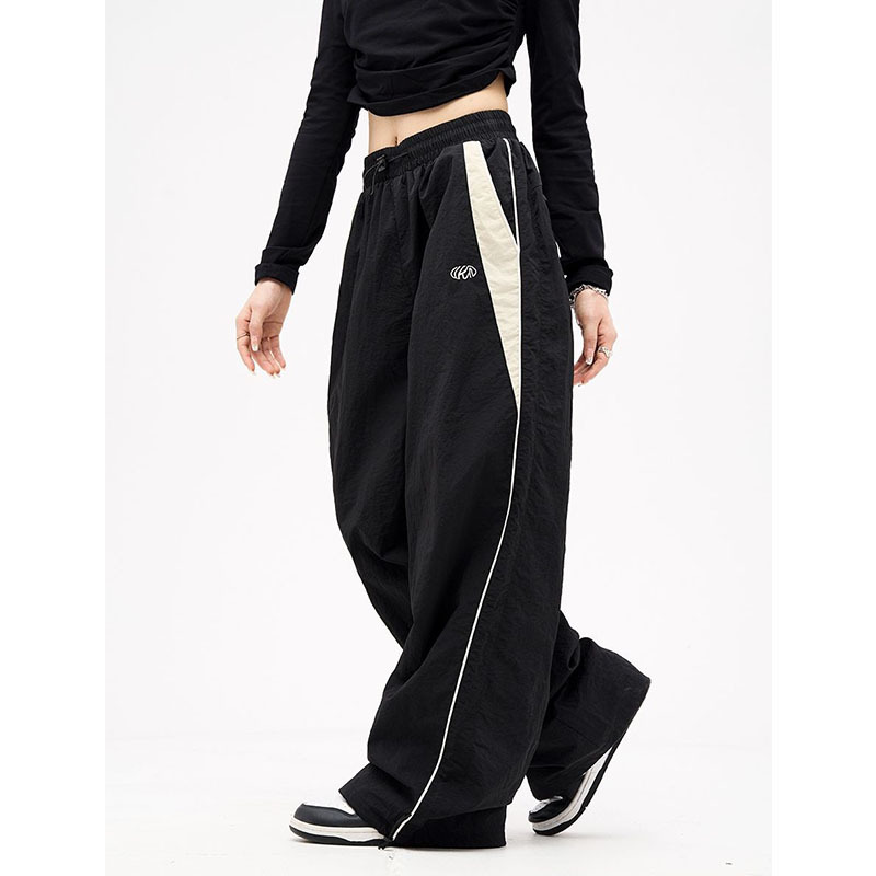 Winter Clothing Offer - Retro Side Stripe Bowknot Wide Leg