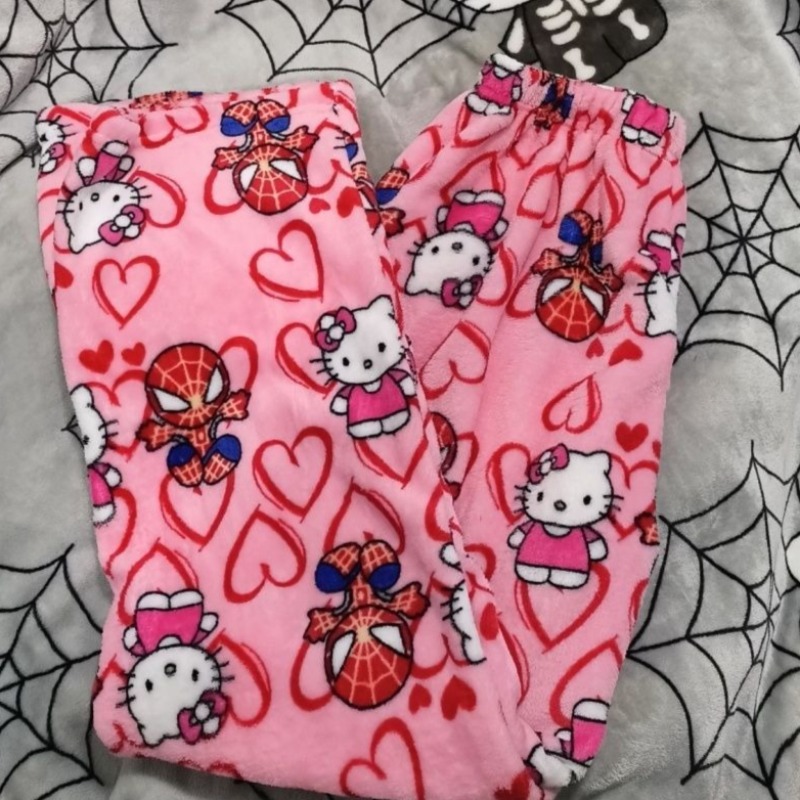 Winter Clothing Anime - Hot Hello Kitty Flannel Pajama Pants