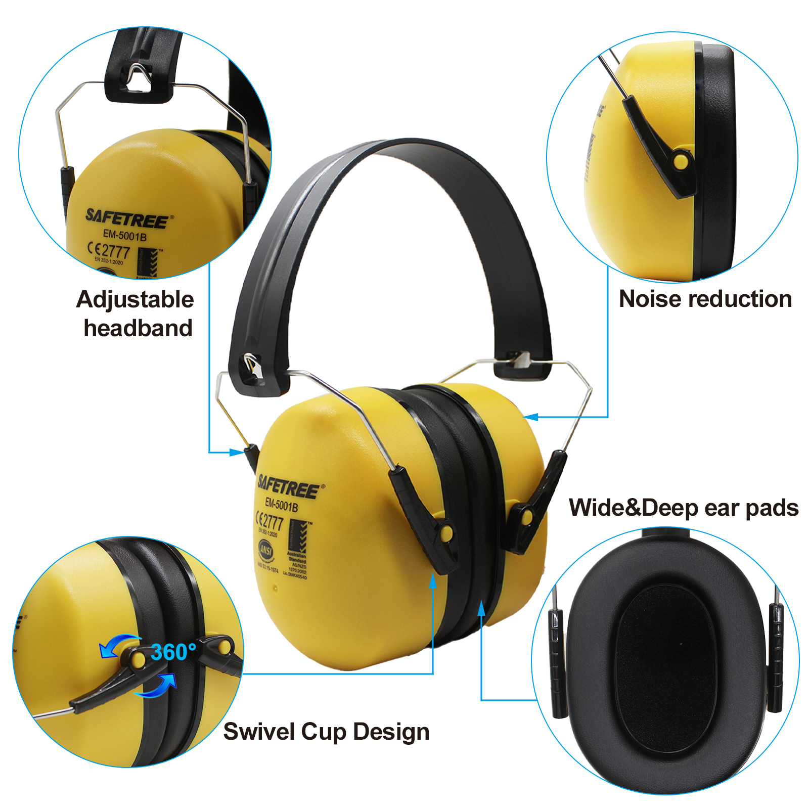 Safetree CE En 352-1: 2002 Fol - огляд і ціна Ear Muff Foldable
