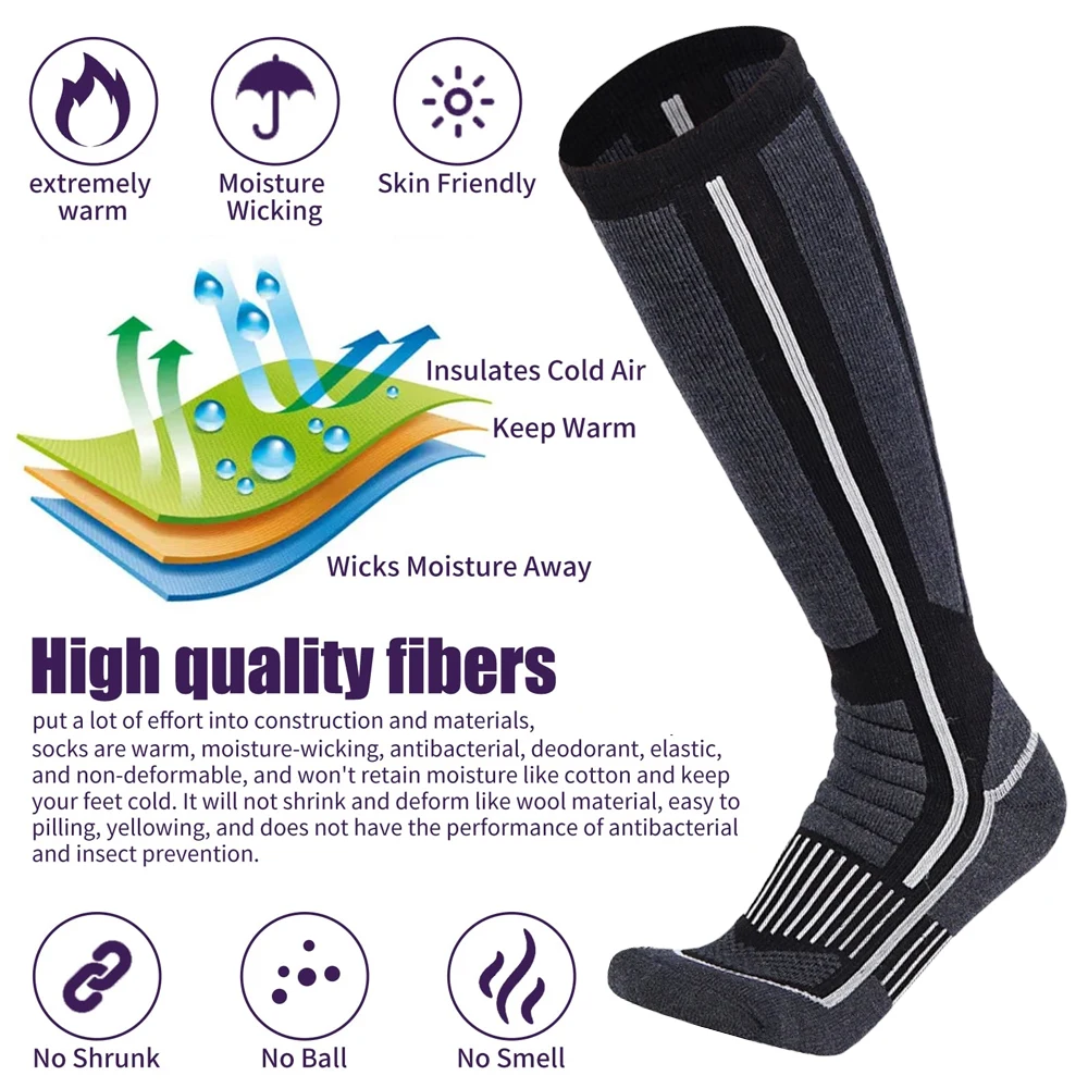 XQQMXX 1Pair Ski Socks Skiing  - огляд і ціна Thermal Sock Merino