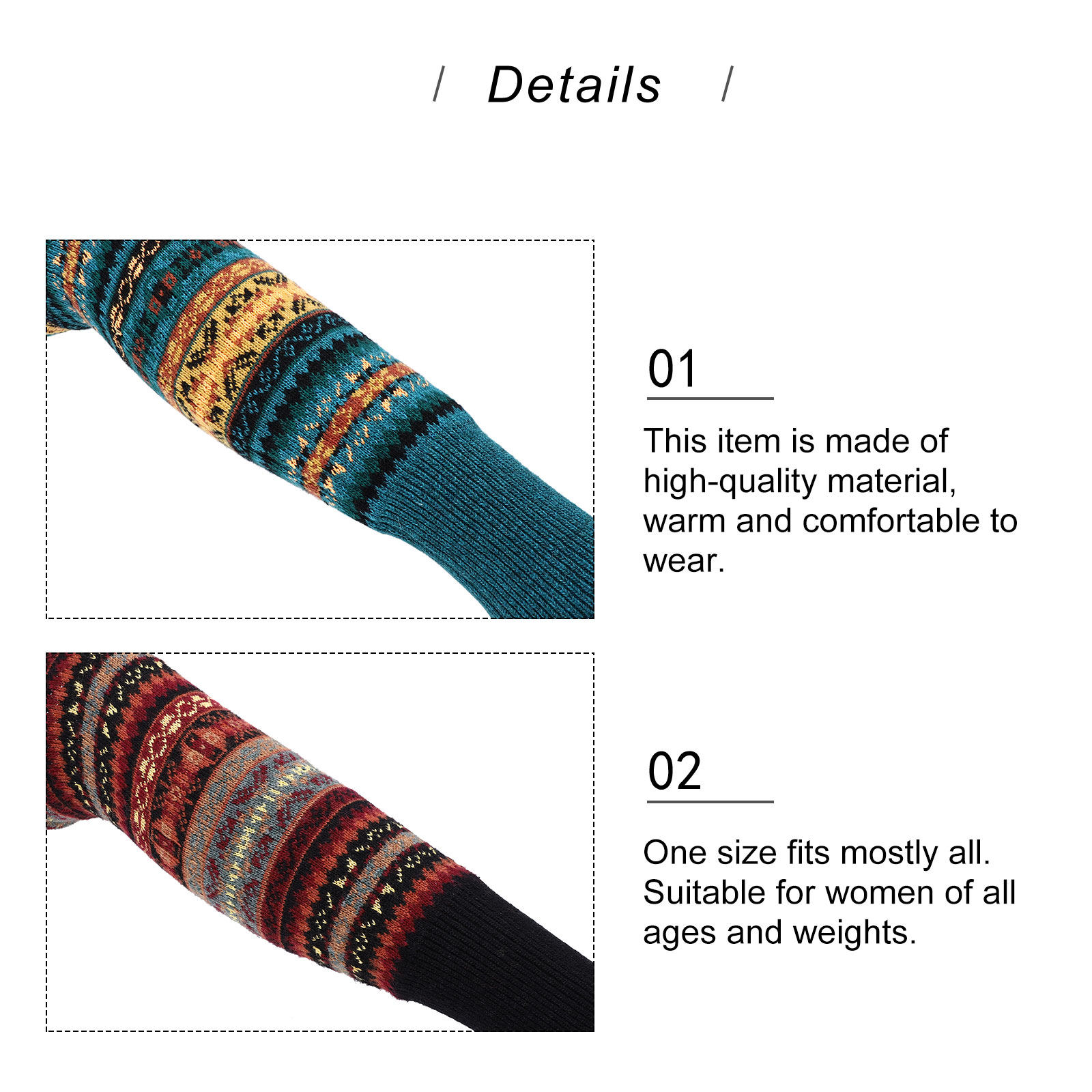 2Pairs Wool Knit Leg Warmers f - огляд і ціна Winter Clothing Leg Warmers