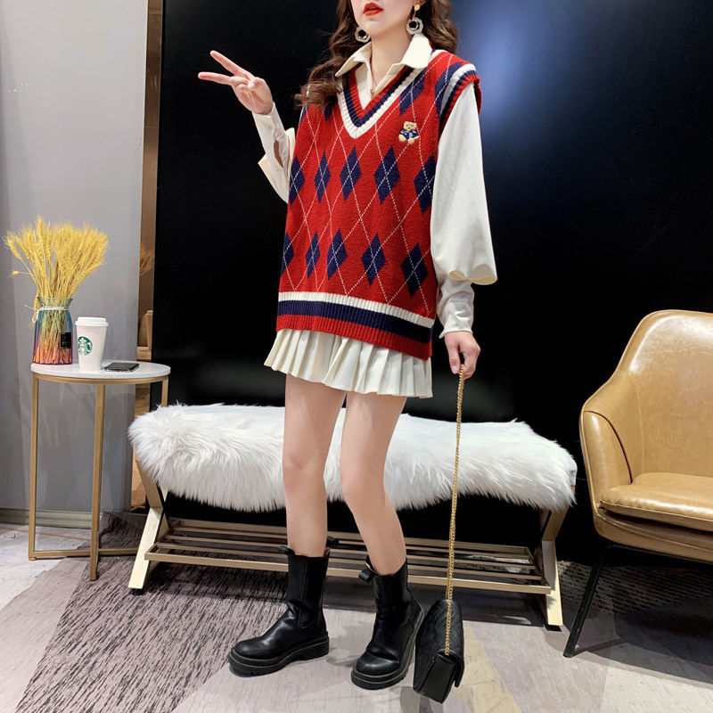 Red Knit Vests For Women Sleev - огляд і ціна Winter Clothing Offer
