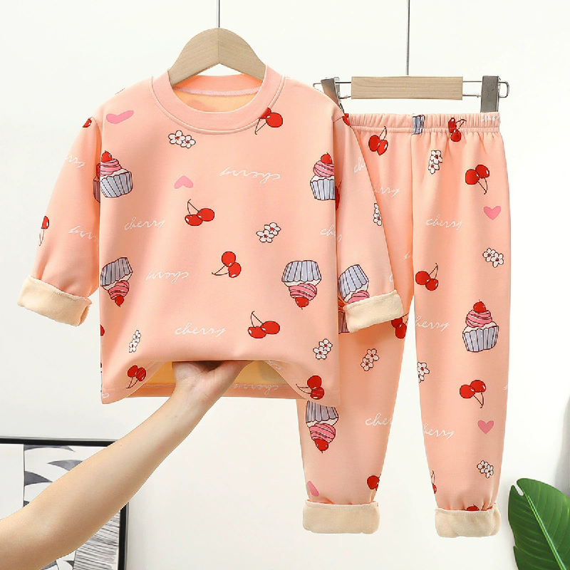 Kids Fleece Line Pajama Sets A - огляд і ціна Winter Clothing Activity