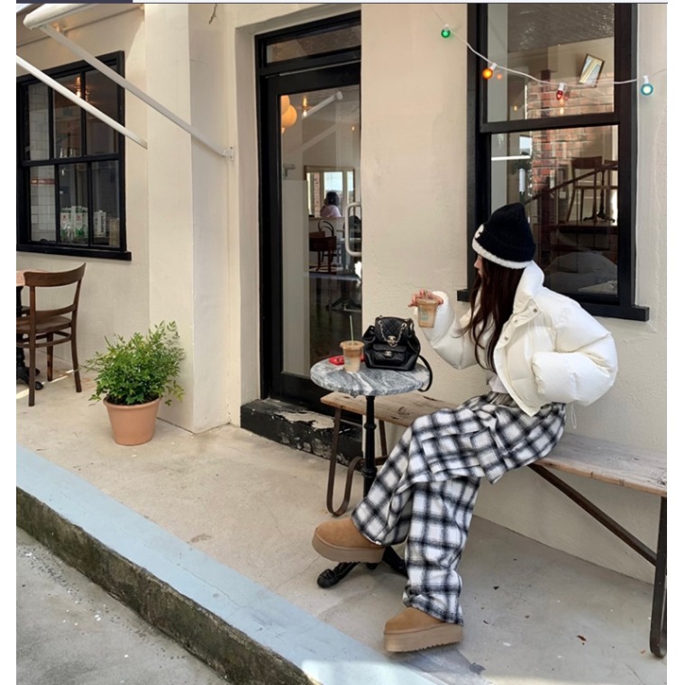 Plaid Workwear Pants Korean St - огляд і ціна Winter Clothing Activity
