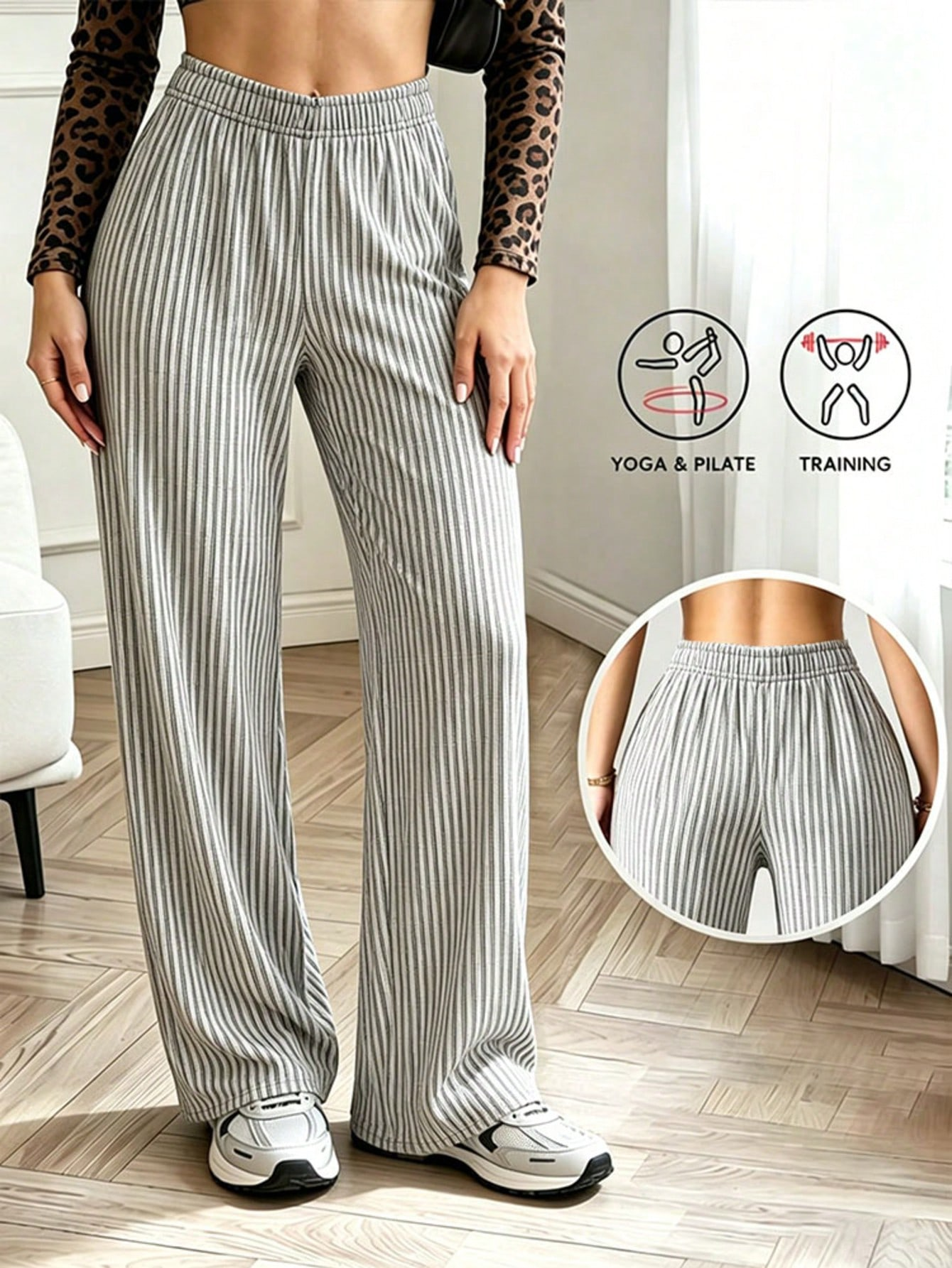 Womens Striped Straight Leg Ca - огляд і ціна Winter Clothing Offer