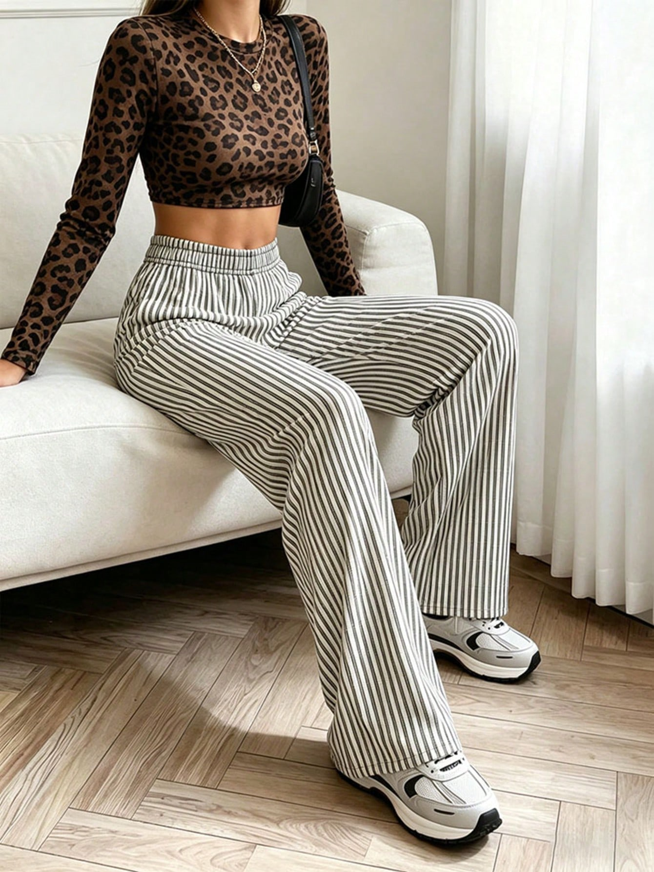 Womens Striped Straight Leg Ca - огляд і ціна Winter Clothing Offer