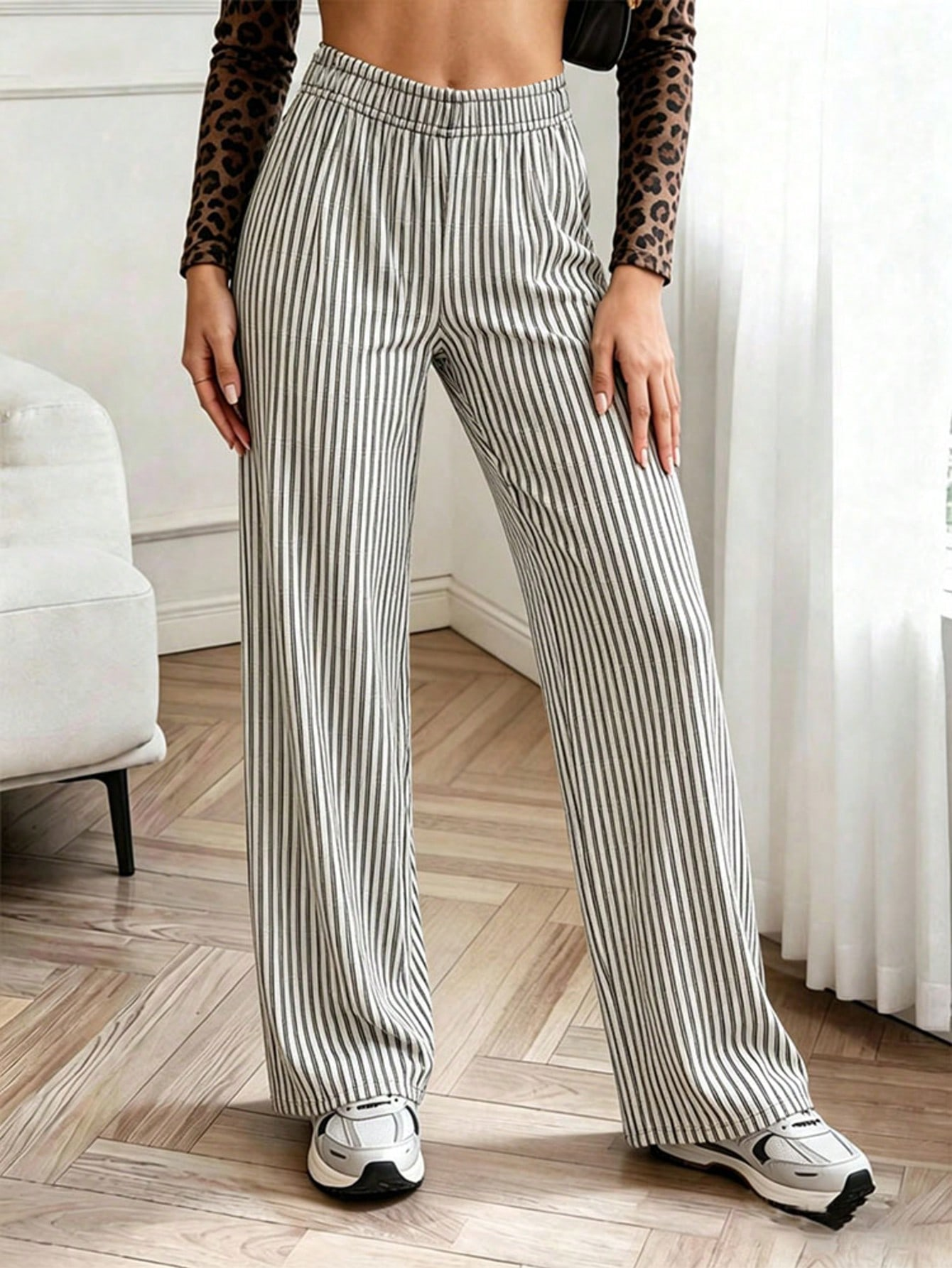 Womens Striped Straight Leg Ca - огляд і ціна Winter Clothing Offer