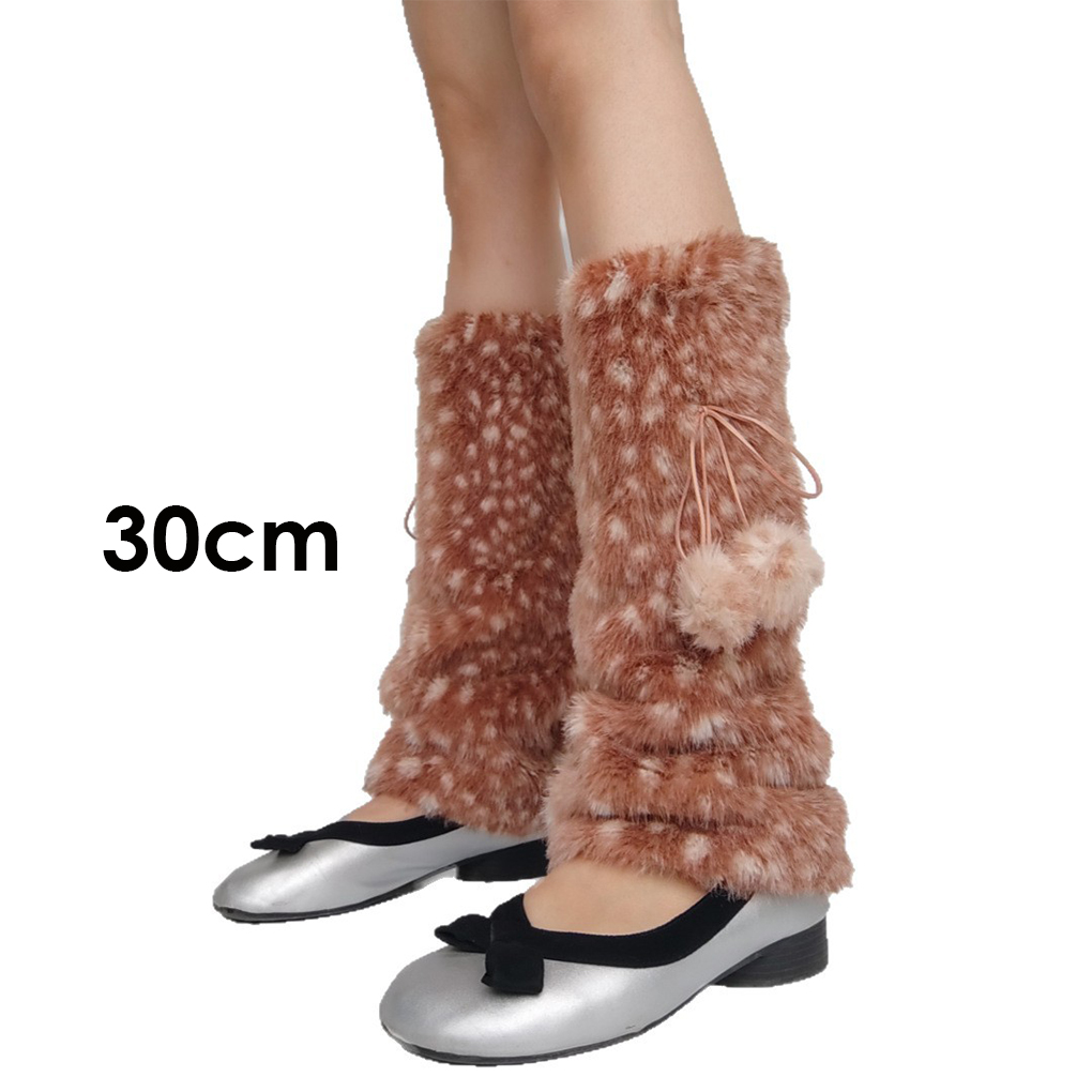 Brown Pattern Artificial Fur L - огляд і ціна Winter Clothing Leg Warmers